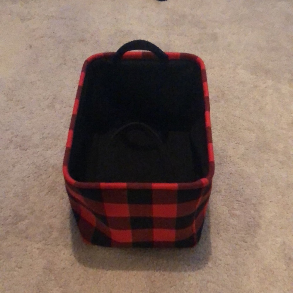 *ALL SOLD* Black & red plaid storage bins
